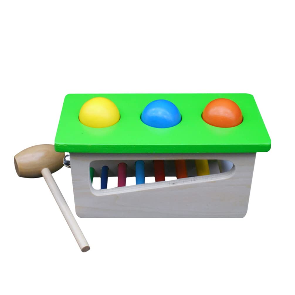 TOYANDONA Wooden Pound & Tap Bench Toy with Slide-Out Xylophone - Musical Hammering Pounding Activity for Toddlers - Montessori Developmental Learning Toy for Kids - Perfect for Early Childhood Education & Playtime Fun