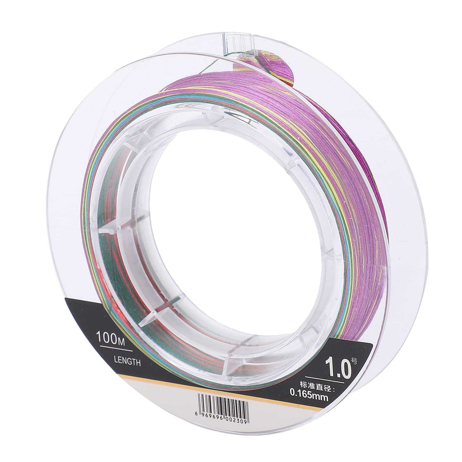 **VGEBY 9-Strand Braided PE Fishing Line - 109 Yards (100m), 11.5KG Pull Force, Abrasion Resistant, Multicolor - Ideal for Saltwater, Freshwater, and Ice Fishing**