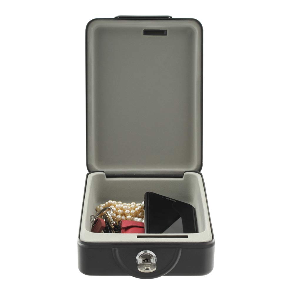 Portable Travel Safe - Compact Security Lock Box for Office, Home, Car & RV - Perfect for Valuables Protection While Traveling or Camping
