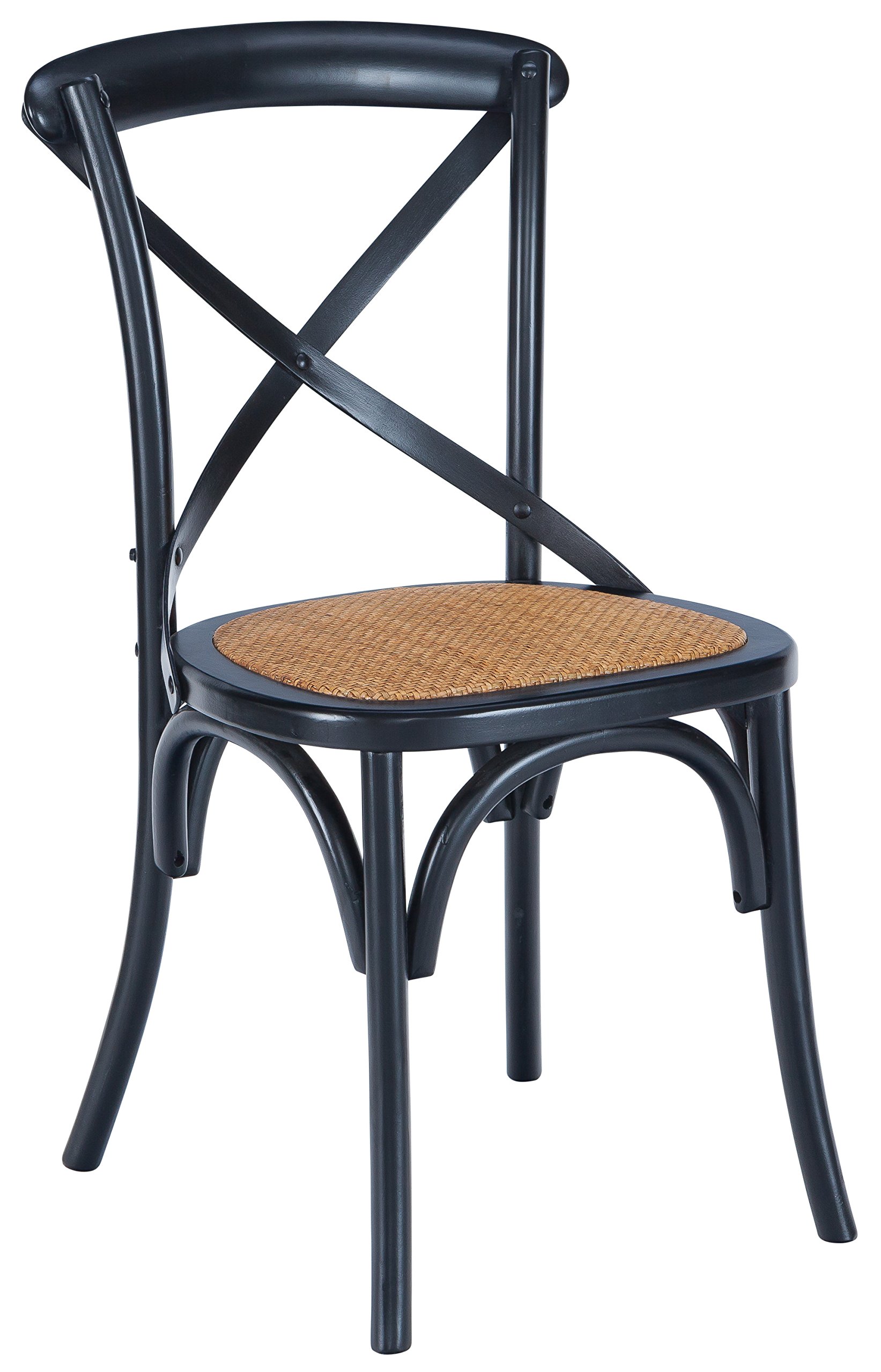 Poly and Bark Cafton Crossback Chair - Modern Black Dining Chair for Kitchen, Dining Room & Office - Comfortable & Stylish Seating Solution