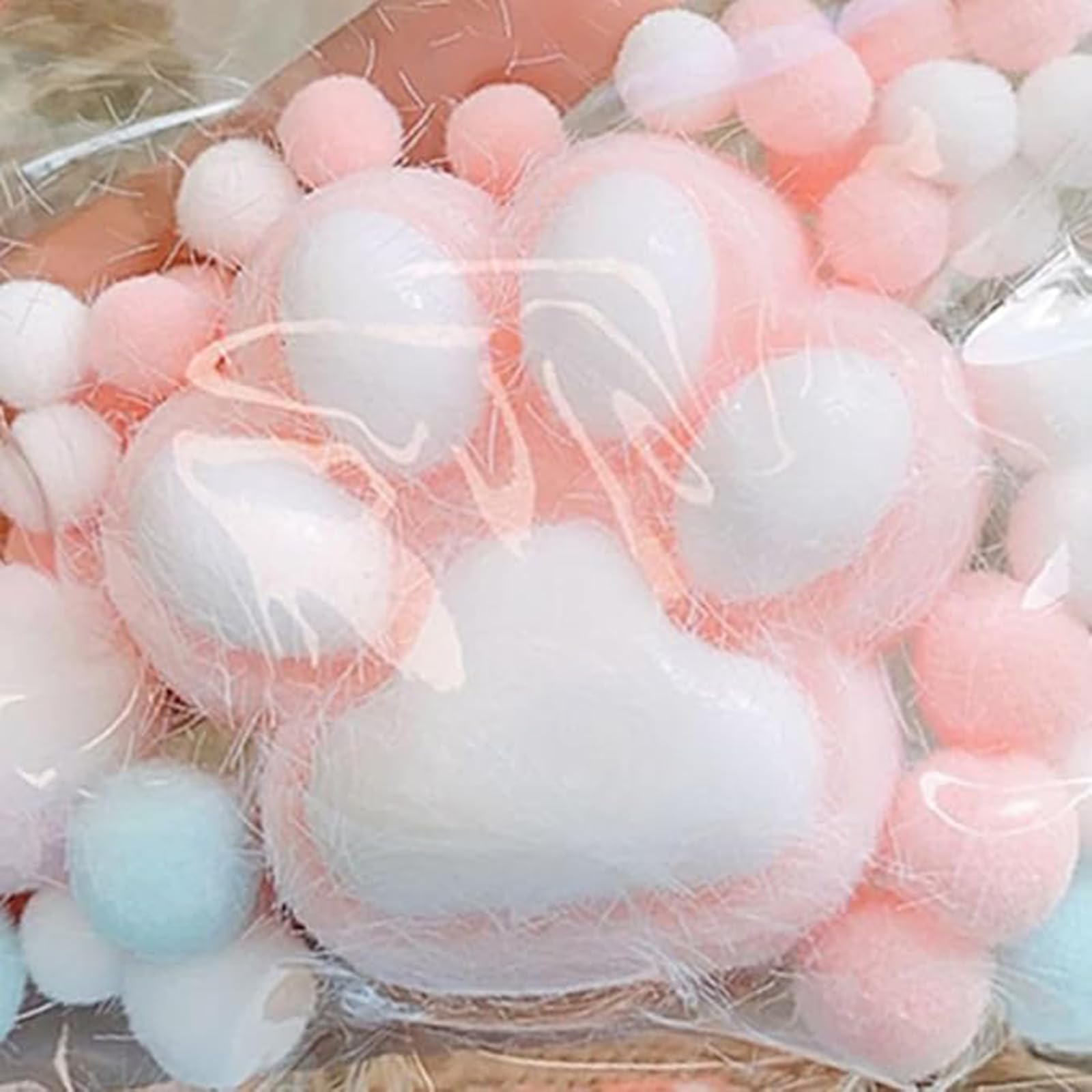 Handmade Taba Squishy Cat Paw Stress Relief Toy - Super Soft Fidget Squeeze Ball for Anxiety & Relaxation - Cute Pink Squishy Fur Toy for Kids & Adults - Perfect for Office, Home & Travel Use