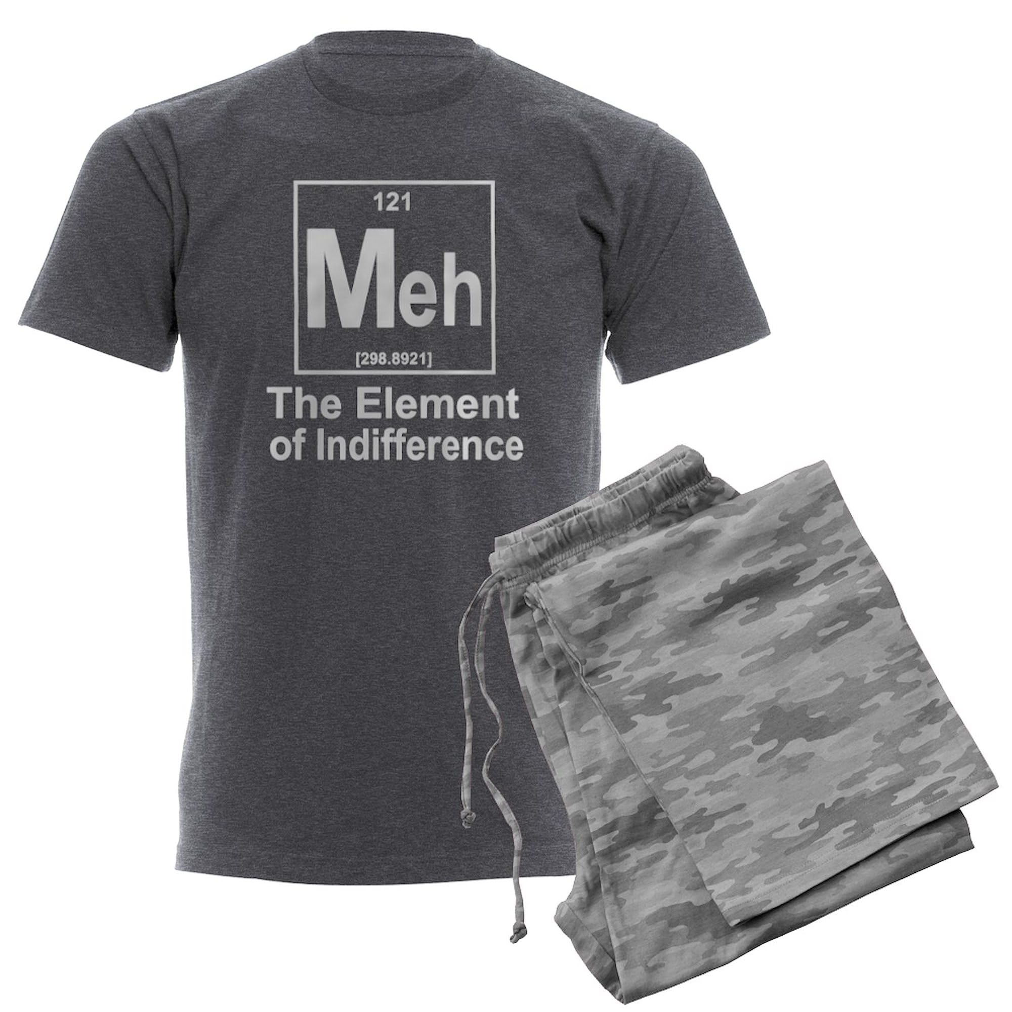 Element Meh Men's Charcoal Pajama Set - Funny Novelty Sleepwear for Men - Perfect for Lounge Wear, Sleepovers & Gifts
