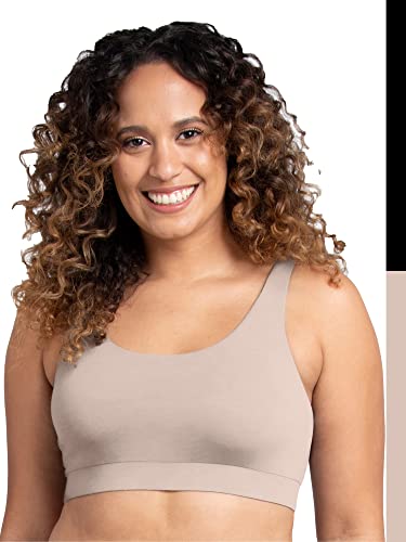 Comfort Bra - Cotton Stretch - 2 Pack Black/Cashmere