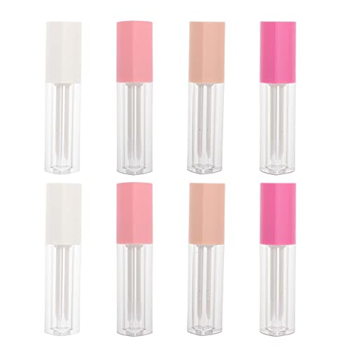 Beaupretty 8pcs Refillable Empty Lip Gloss Tubes & Makeup Containers - Lip Balm, Perfume, Concealer, Liquid Eyeshadow, Blush Sample Tubes (Assorted Colors, 9x2x2cm) - Perfect for DIY Beauty, Travel & Makeup Organization