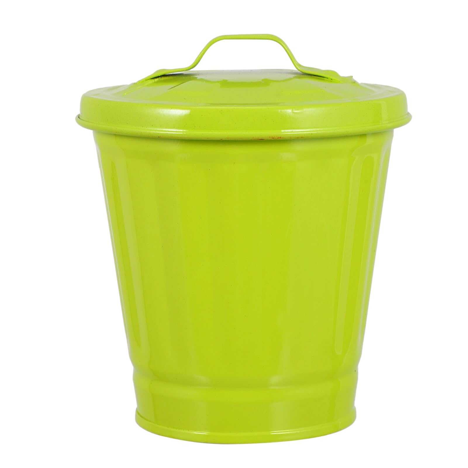 iplusmile Metal Trash Can with Lid - 1.6 Gallon Small Wastebasket for Office, Classroom, Kitchen & Bathroom - Green Desktop Garbage Can for Paper Waste & Recycling - Durable Utility Pail for Home, School & Office Organization