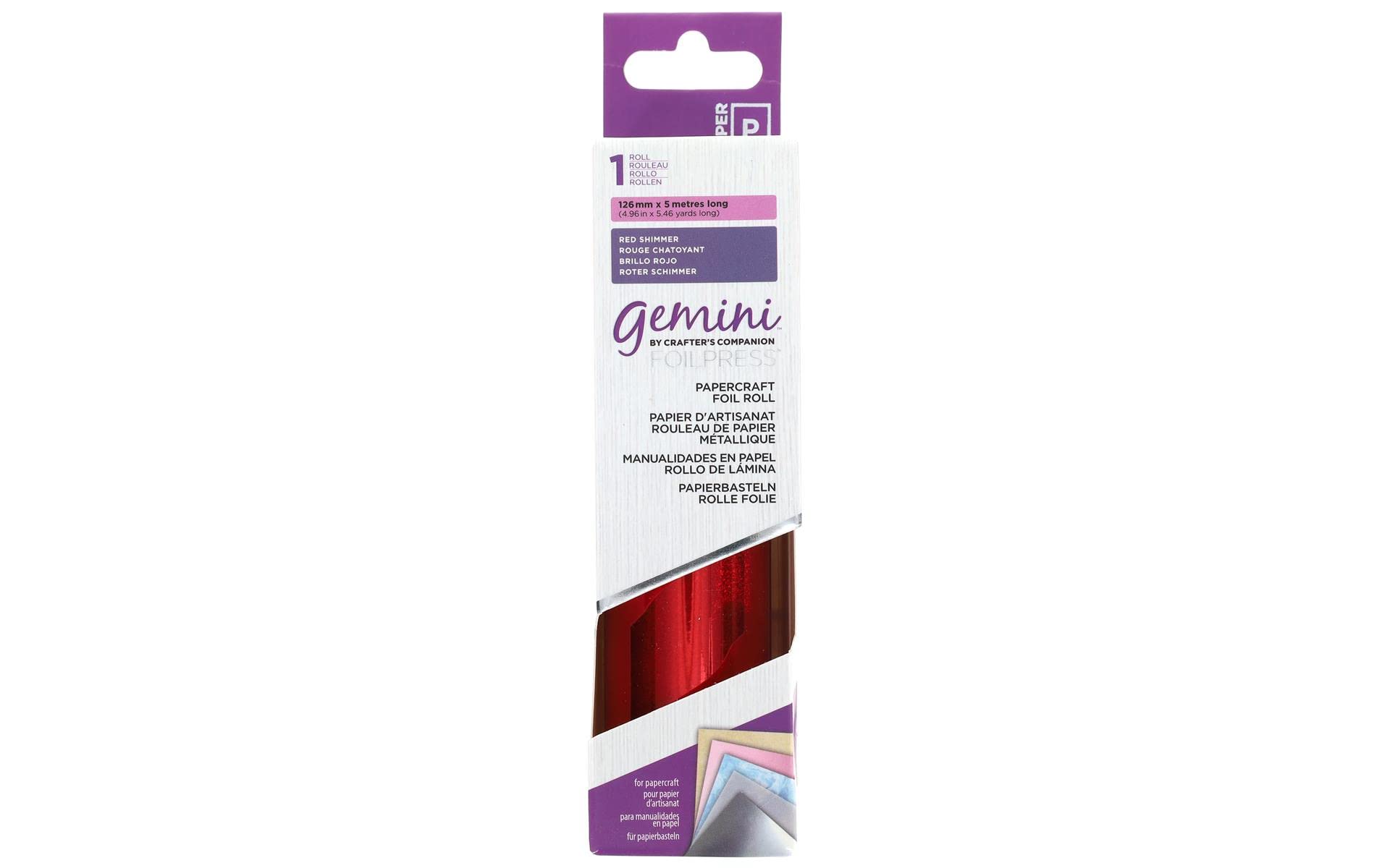 Premium Gemini FoilPress Papercraft Foil - Red Shimmer for DIY Scrapbooking, Card Making & Craft Projects | Heat Transfer Foil Sheets for Decorative Arts