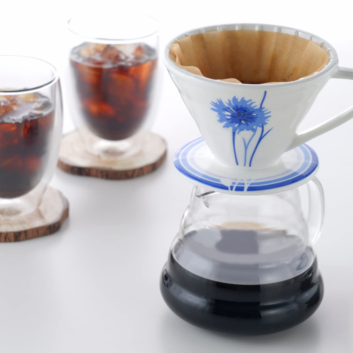 BLUE BREW Ceramic Pour Over Coffee Dripper - Size 01 Cone Coffee Maker for 1-2 Cups | Manual Brewing System | Dishwasher Safe | Portable Slow Drip Coffee Accessories | Perfect for Home, Office, Travel & Camping (BB1001) | Ideal for Specialty Coffee Lovers & Outdoor Enthusiasts