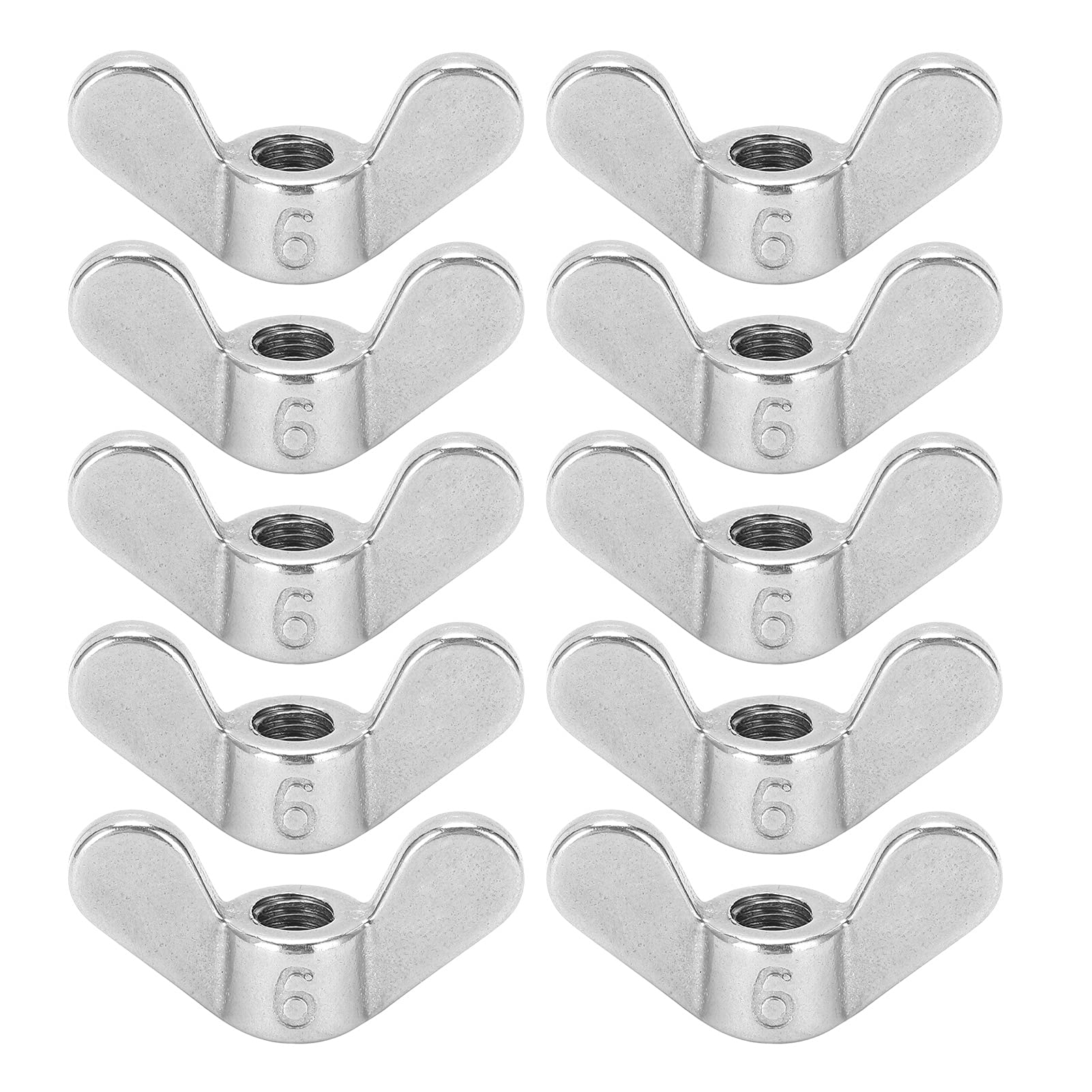 10Pcs Heavy Duty Wing Nuts - Durable Hardware Tools with Compact Design for Equipment Maintenance | Easy to Install Fasteners for DIY Projects, Machinery Repair & Industrial Applications