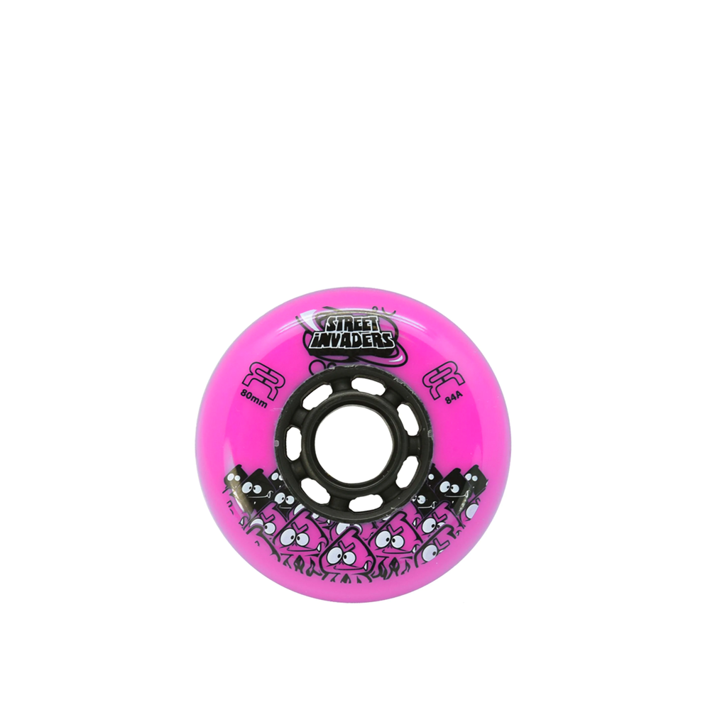 FR Street Invaders 80mm/84a Skateboard Wheels (Single) - High Performance Wheels for Street Skating, Longboard Cruising & Skatepark Tricks