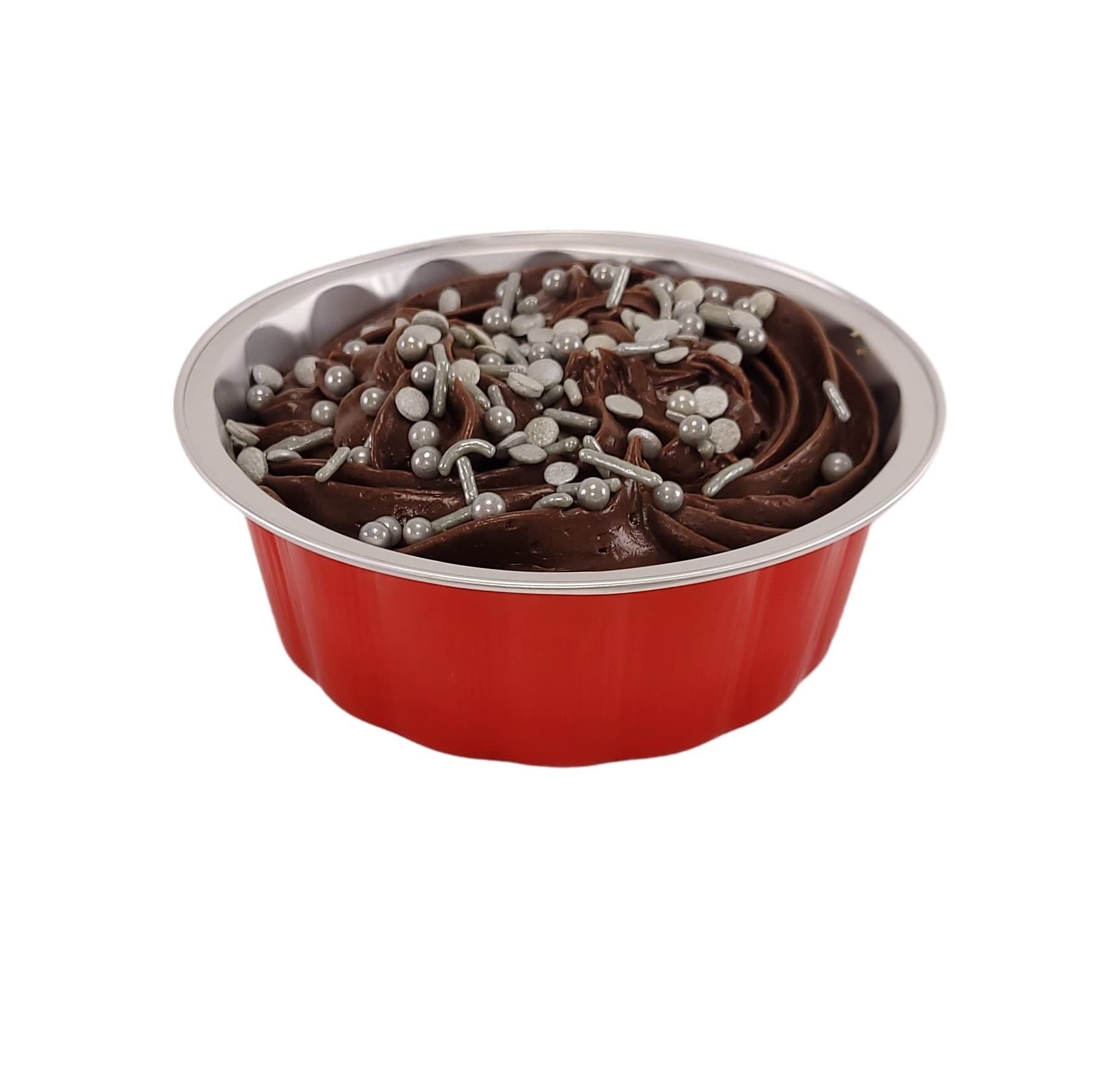 KitchenDance 8oz Disposable Colored Aluminum Foil Dessert Cups with Lids - Round Baking Tart Pans for Cakes, Pies & Pastries - Perfect for Home Baking, Party Serving & Food Storage (1000-Pack, Red)