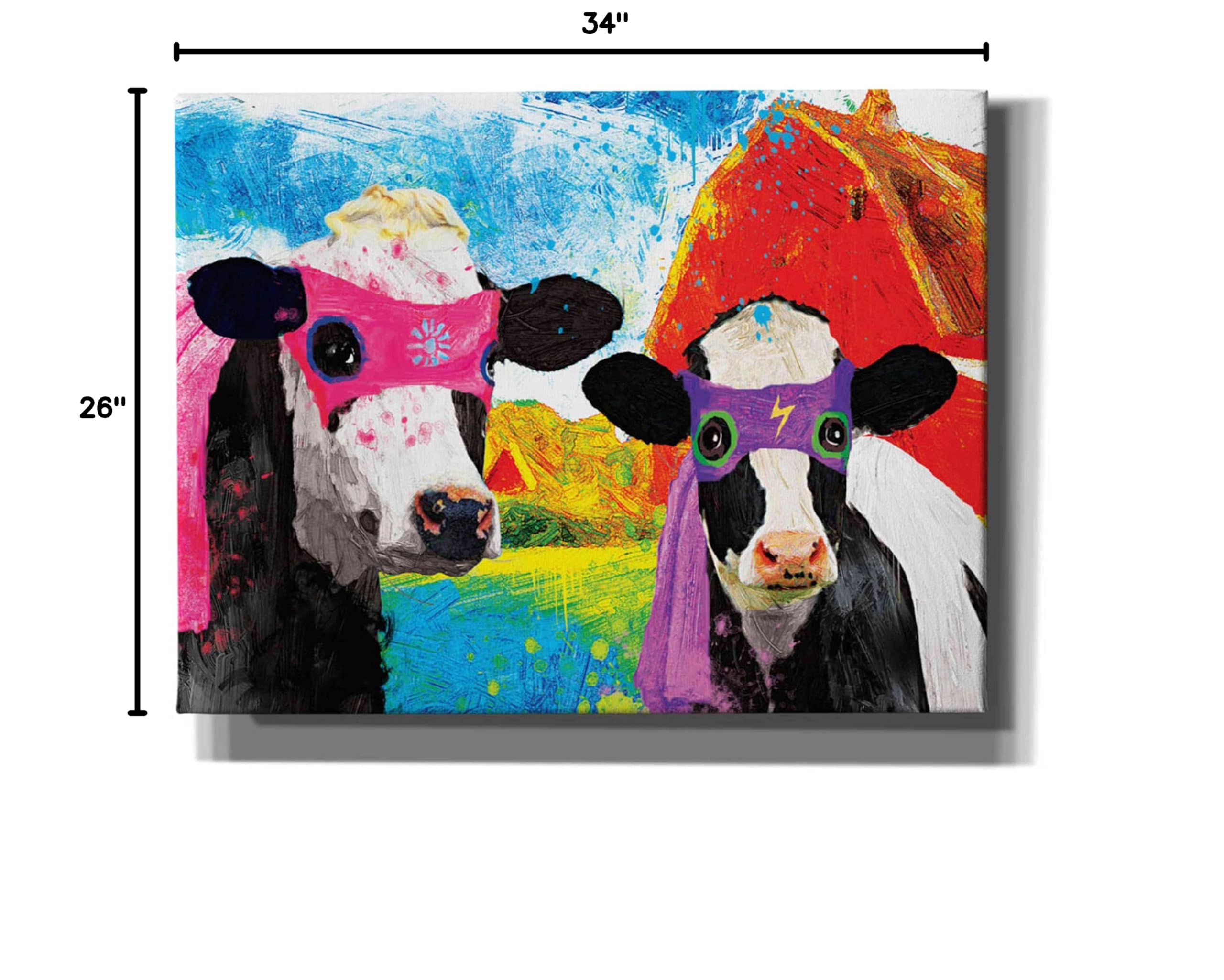 Lightning Girl and Tina by Porter Hastings - 34x26 Inch Wall Art Canvas Print for Living Room, Bedroom & Office Decor