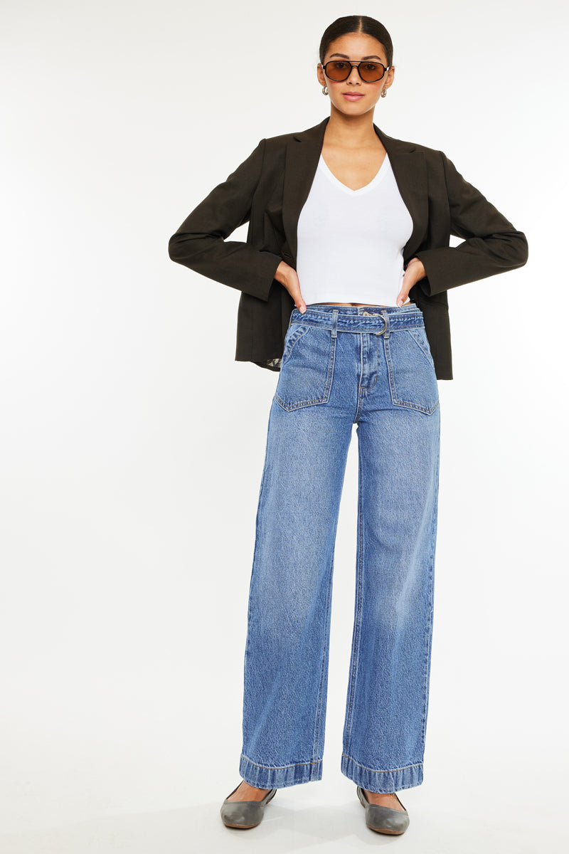Finn Ultra High Rise Wide Leg Jeans for Women - Stretchy Comfort Fit, Plus Size & Petite Options - Perfect for Casual Wear, Office & Date Nights