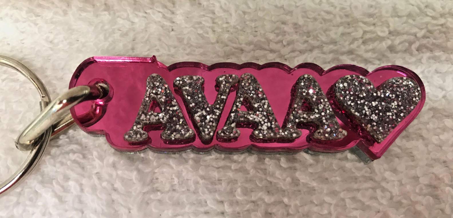 Custom Laser Cut Keychain with Personalized Name - Diamond Look Key Ring for Luggage, Bags & Gifts | Unique Name Plate Keychain Design for Travel, Home & Office Use