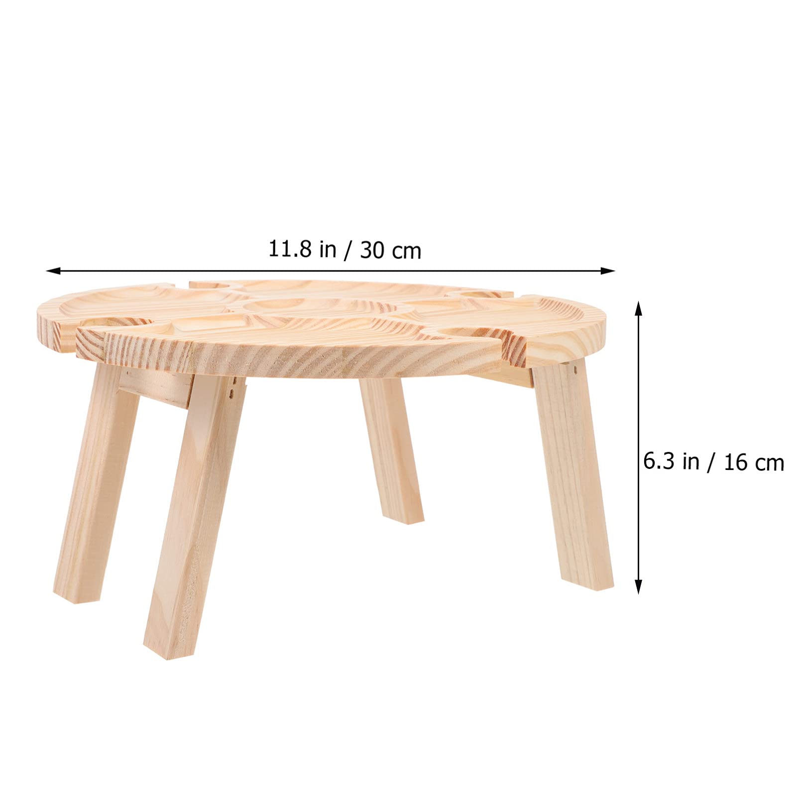 Portable Folding Wooden Picnic Table with Serving Plates - Outdoor Dining & Wine Party