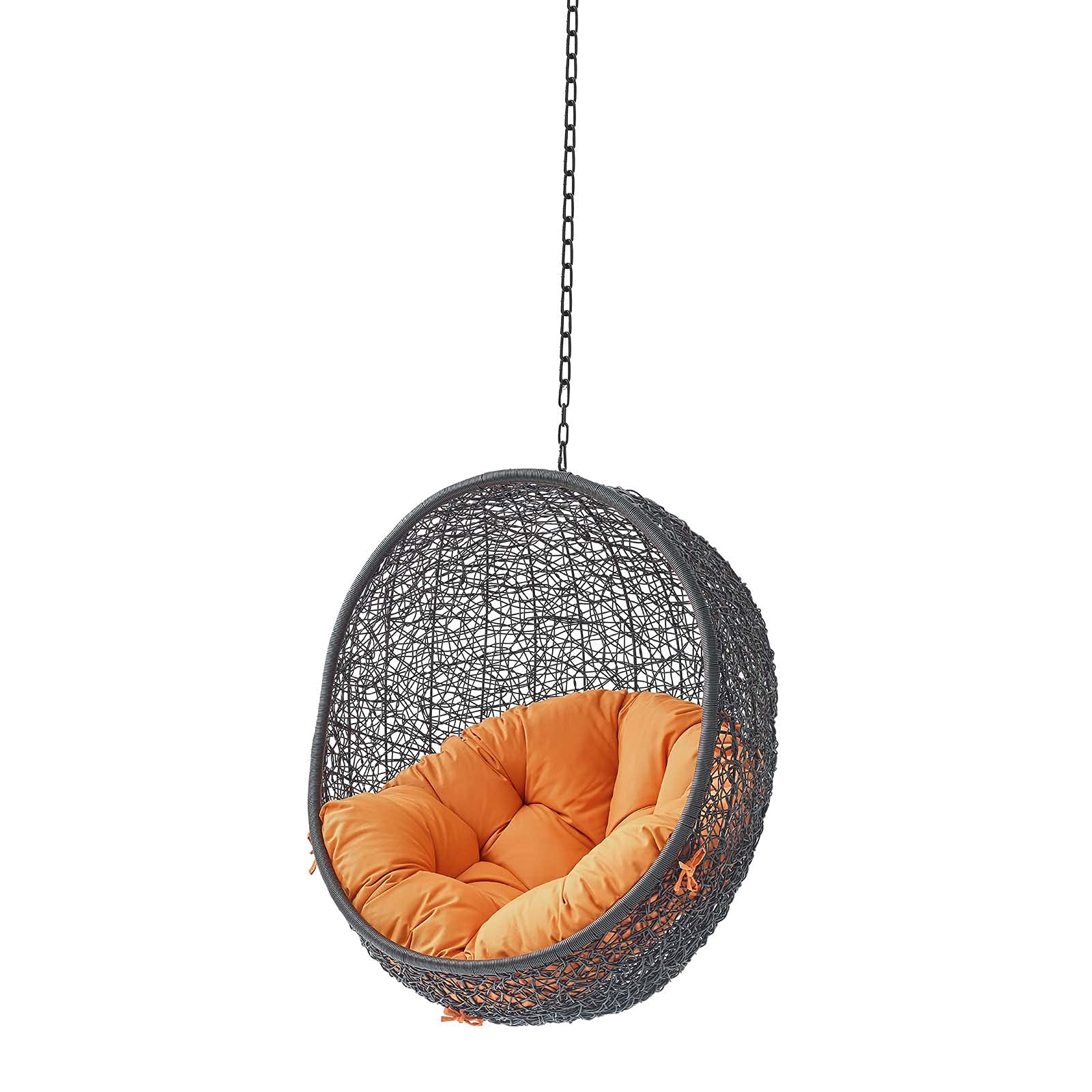 Modern Black & Orange Swing Lounge Chair for Outdoor Patio, Balcony, Cafe, Bistro, Garden, Hotel & Hospitality Spaces