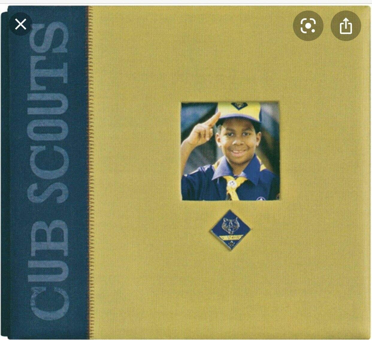 12x12 Inch Cub Scout Scrapbook Album with Clear Window & Metal Emblem - Photo Memory Book for Scouting Events, Awards & Childhood Memories - Perfect for Boy Scouts, Troop Leaders & Parents