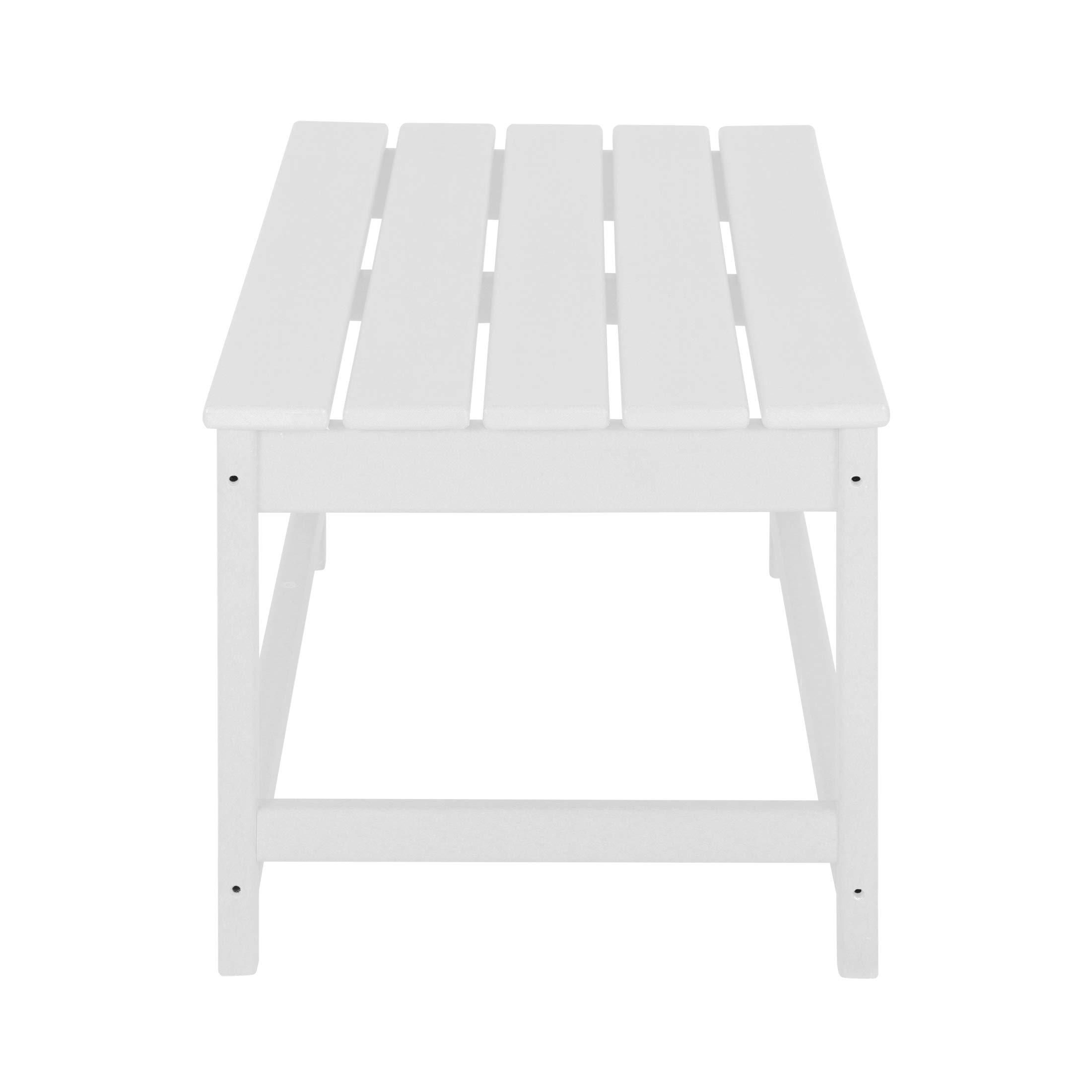 WestinTrends Malibu 3-Piece Outdoor Patio Set - All-Weather Poly Lumber Adirondack Coffee Table & 2 Side Tables - White - Perfect for Poolside, Garden, Deck & Backyard Relaxation