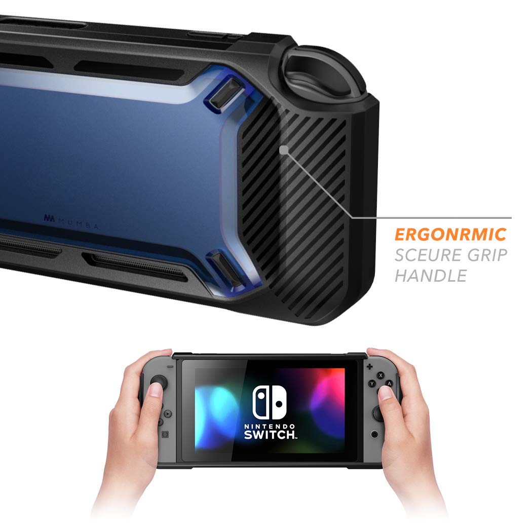 Premium Heavy Duty Slim Rubberized Snap-on Hard Case Cover for Nintendo Switch 2017 (Blue) - Shockproof Protection for Gaming On-The-Go, Travel & Everyday Use