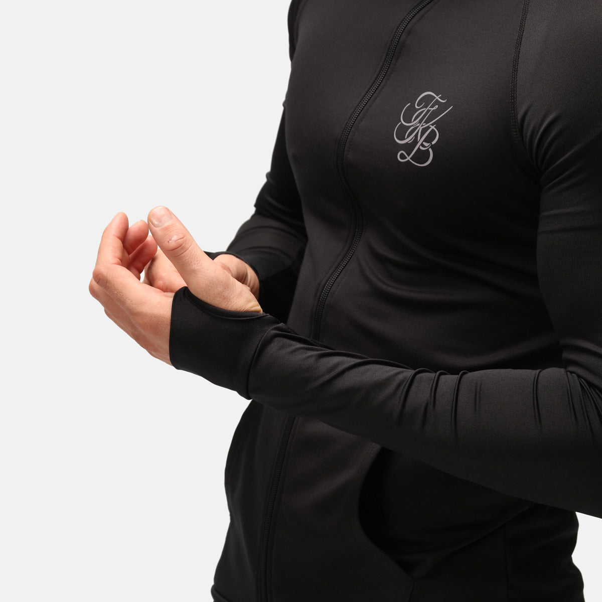 Men's Jet Black Zip-Up Hoodie - Stylish & Comfortable Pullover for Casual Wear, Gym, and Outdoor Activities
