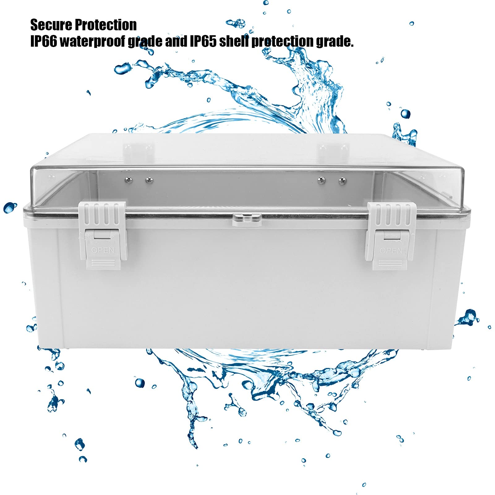Plastic Electrical Junction Box - Wall Mount Enclosure for Electricians, Industrial Use, Distribution & Wiring Box - Ideal for Home, Office & Outdoor Electrical Installations