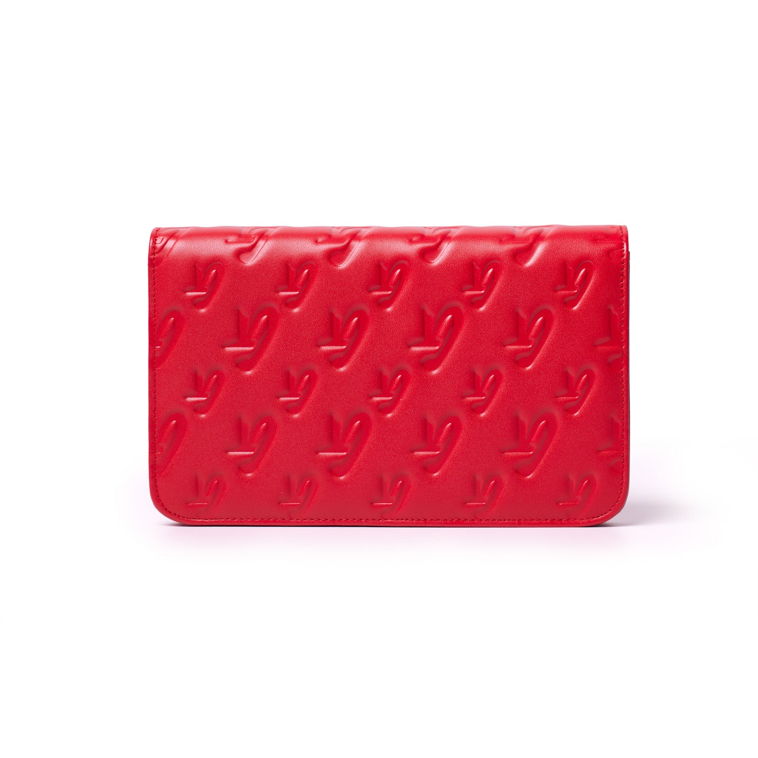 Monogram Silver Women's Wallet on Chain (WOC) in Red - Perfect for Evening Bags, Date Nights & Special Occasions