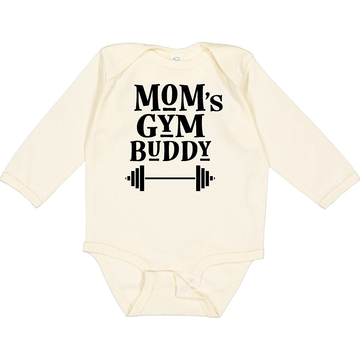 Inktastic Mom's Gym Buddy Fitness Workout Long Sleeve Creeper - Comfortable & Stylish Activewear for Moms, Perfect for Yoga, Running & Gym Sessions