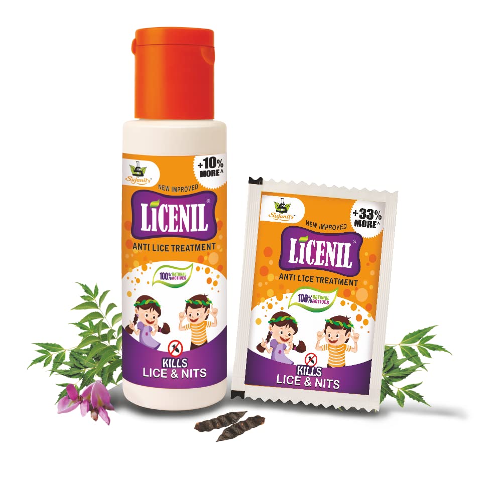 **LICENIL All Natural Lice Shampoo for Kids – Non-Toxic, Safe Daily Use Treatment – Kills Super Lice, Eggs & Nits – 50ml (Pack of 3) – Ideal for Home, School & Travel Use**