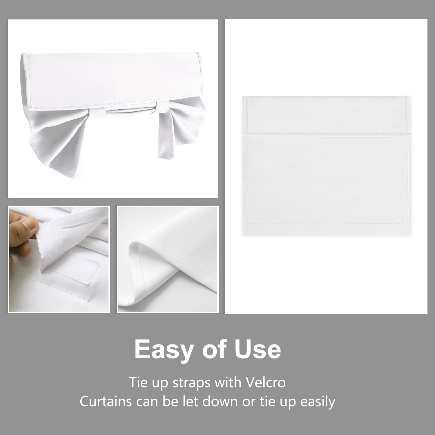 Blackout Curtains for Small Windows - 25W x 20L Inch Solid Bleach White French Door Panels | Room Darkening, Energy Saving & Decorative Window Treatments for Home, Office & Living Room | Perfect for Daytime Naps, Movie Nights & Light-Sensitive Workspaces
