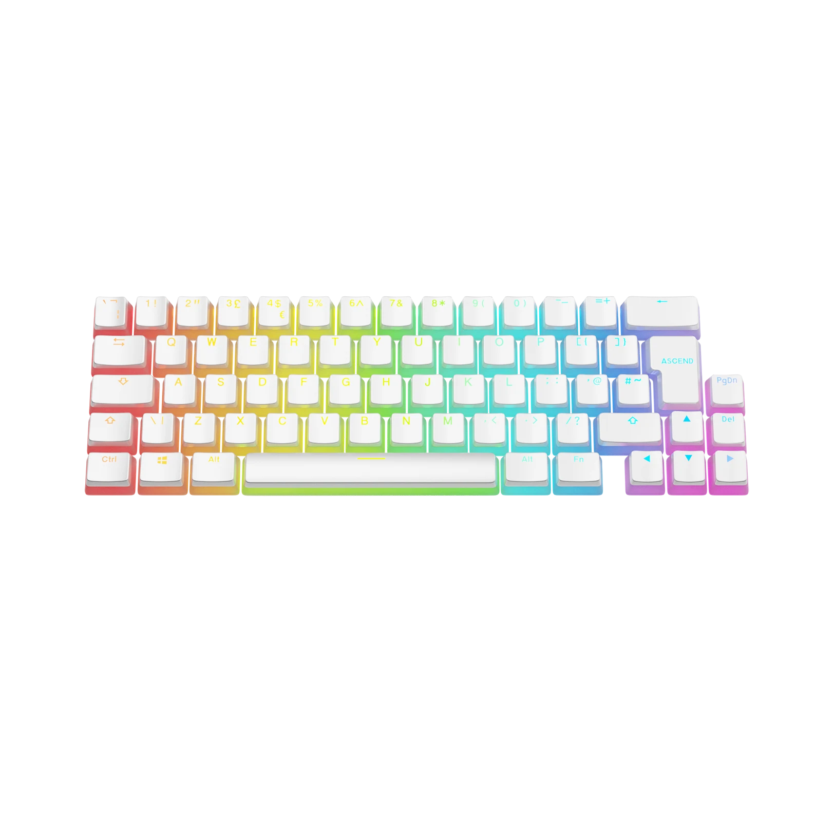 Aura V3 White Keycaps for Mechanical Keyboards - UK Layout | Premium PBT Keycap Set for Gaming & Typing | Compatible with Cherry MX Switches & RGB Backlit Keyboards
