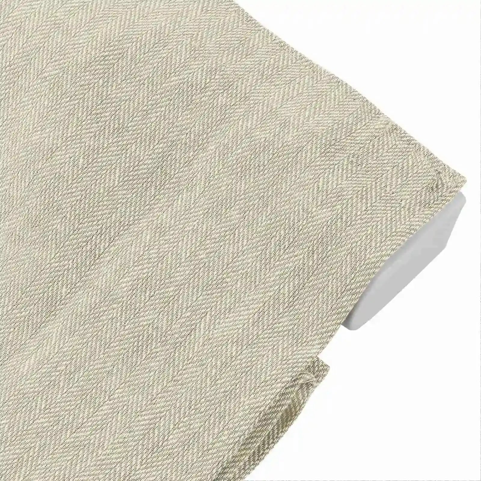 Ron Linen Cotton Herringbone Roman Shade - Cordless Window Treatment for Living Room, Bedroom & Office (Blackout/Sheer Options)