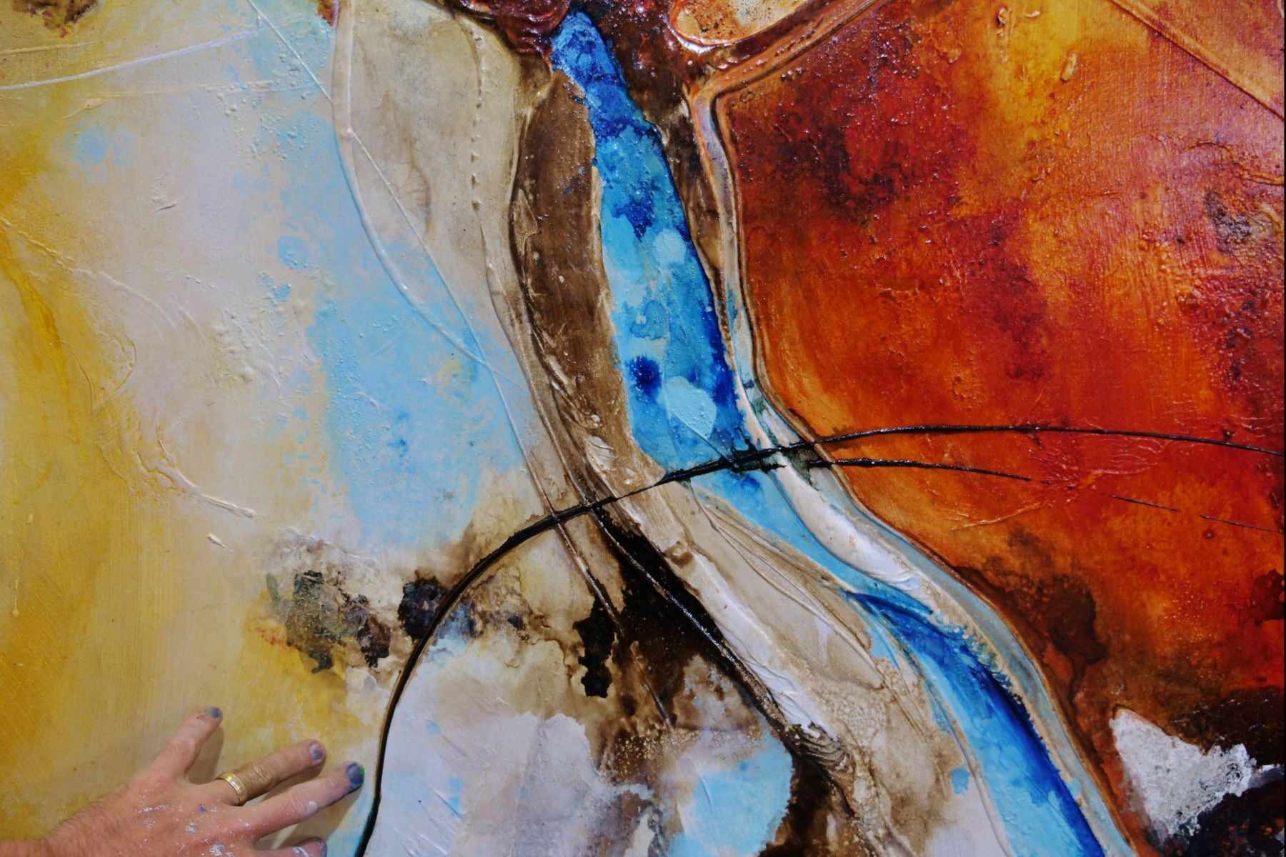 Rusted Landscape 160cm x 100cm Sienna Textured Abstract Canvas Art - Perfect for Modern Living Room, Office & Gallery Wall Decor