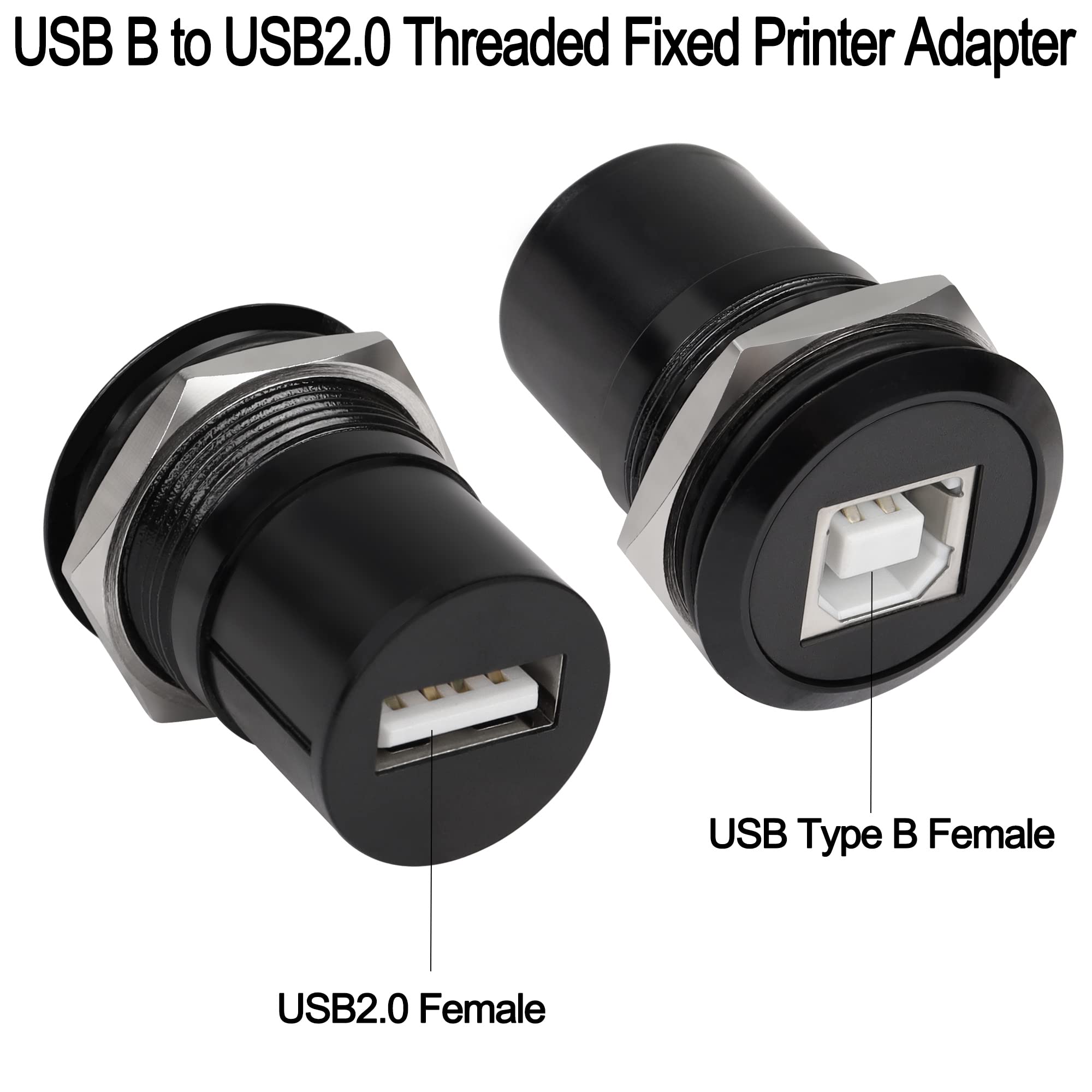 QIANRENON USB B to USB 2.0 Printer Adapter - for Printer Scanner & Hard Drive