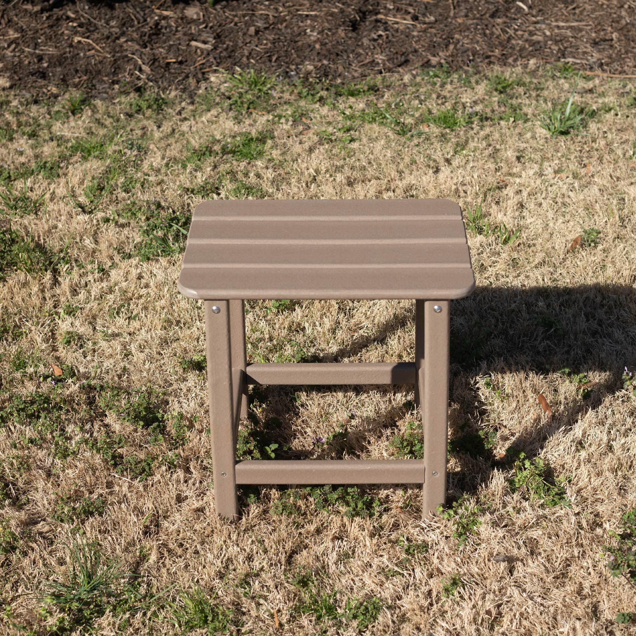 TITAN GREAT OUTDOORS All-Weather Polyresin Driftwood Side Table - Outdoor End Table for Patio, Garden, Poolside & Deck Decor