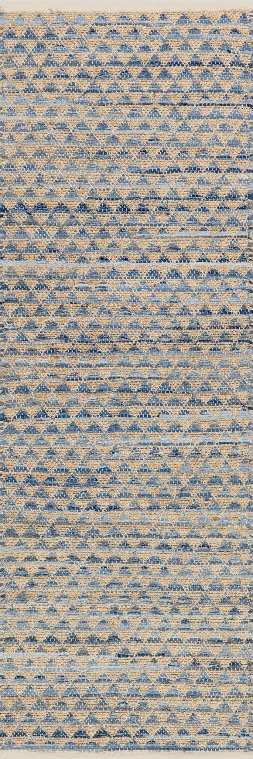 Handwoven Blue Geometric Jute Rug - Boho Chic Home Decor for Living Room, Bedroom & Nursery | Eco-Friendly & Durable Natural Fiber Carpet