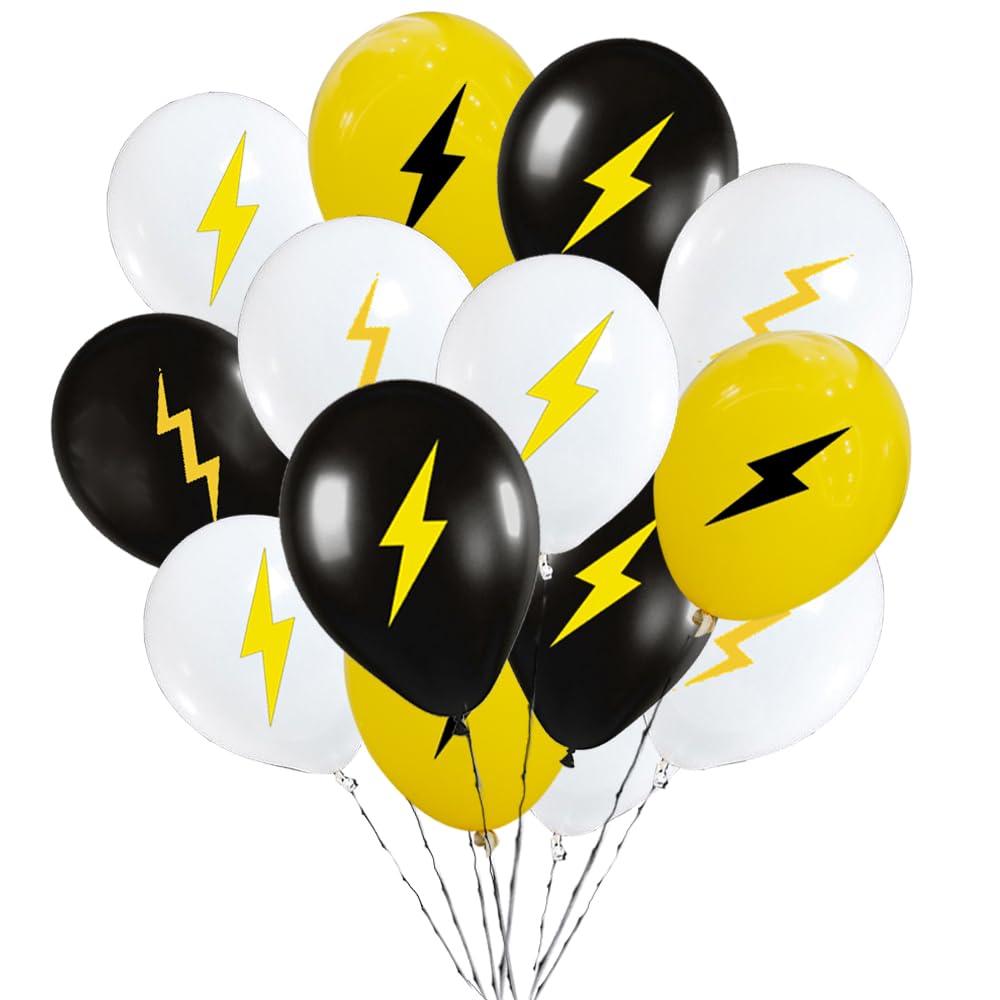 50 Pack Lightning Bolt Balloons - Gold & Silver Party Balloons for Baby Shower, Gender Reveal, Birthday, Weather Themed Decorations - Perfect for Indoor & Outdoor Party Decor