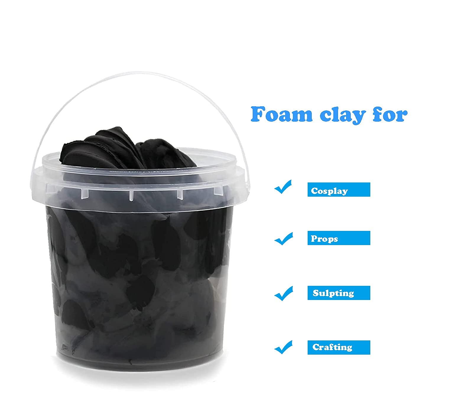 Ultra Light Air Dry Modeling Clay - 10.5 oz Magic Clay for Kids & Adults, Non-Toxic & No Crack Molding Dough, Primary Colors Art Craft Kit (Black) - Perfect for DIY Projects, School Activities & Creative Sculpting