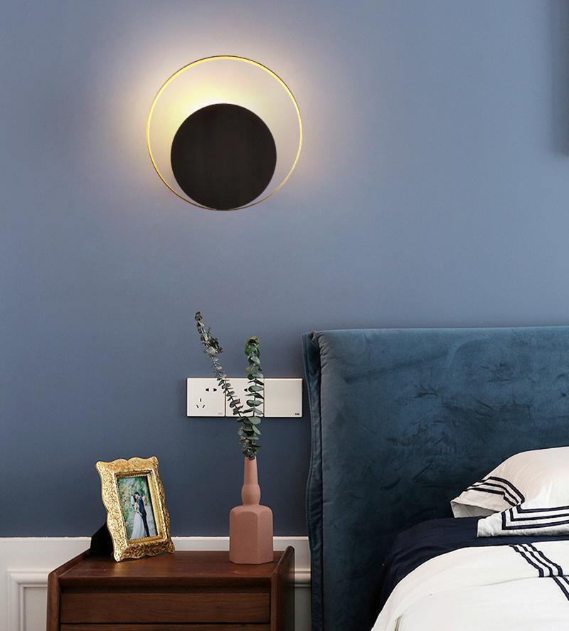 Modern Round LED Wall Lamp - Dimmable Circle Light Fixture for Bedroom, Living Room & Office Decor - Perfect for Ambient Lighting and Accent Wall
