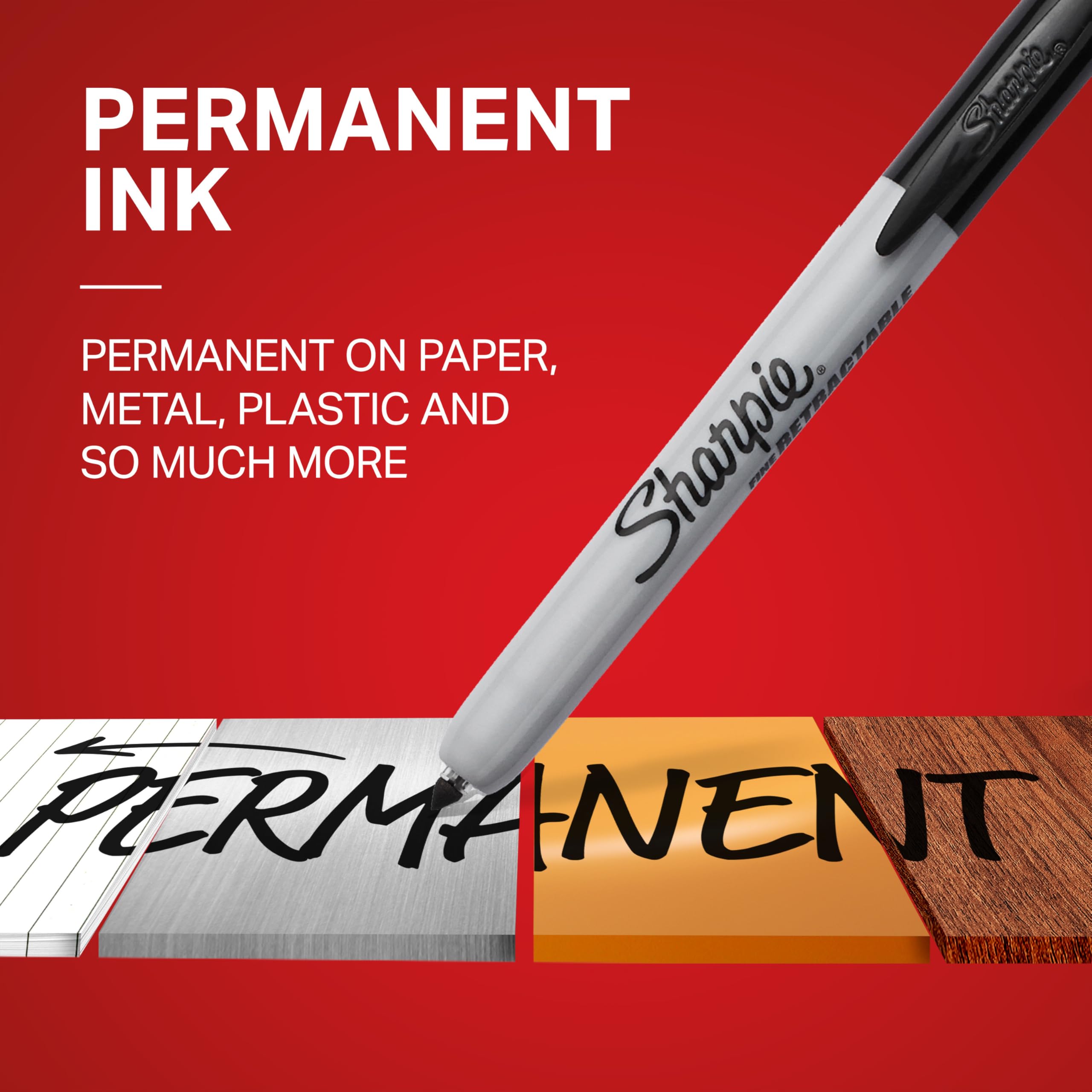 Sharpie Retractable Fine Tip Permanent Markers - 12 Pack Black Ink for Office, School & Teacher Supplies - Ideal for Writing, Labeling & Craft Projects