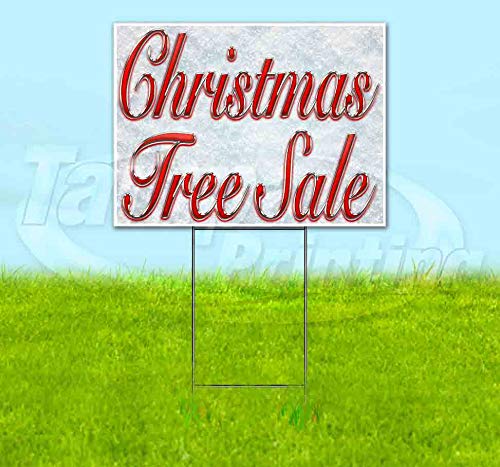18x24 Inch Christmas Tree Yard Sign with Metal Step Stake - Bulk Discounts & Multi-Packs Available | Durable Outdoor Advertising Sign for Holiday Sales, Festive Decorations & Seasonal Promotions (Made in USA)