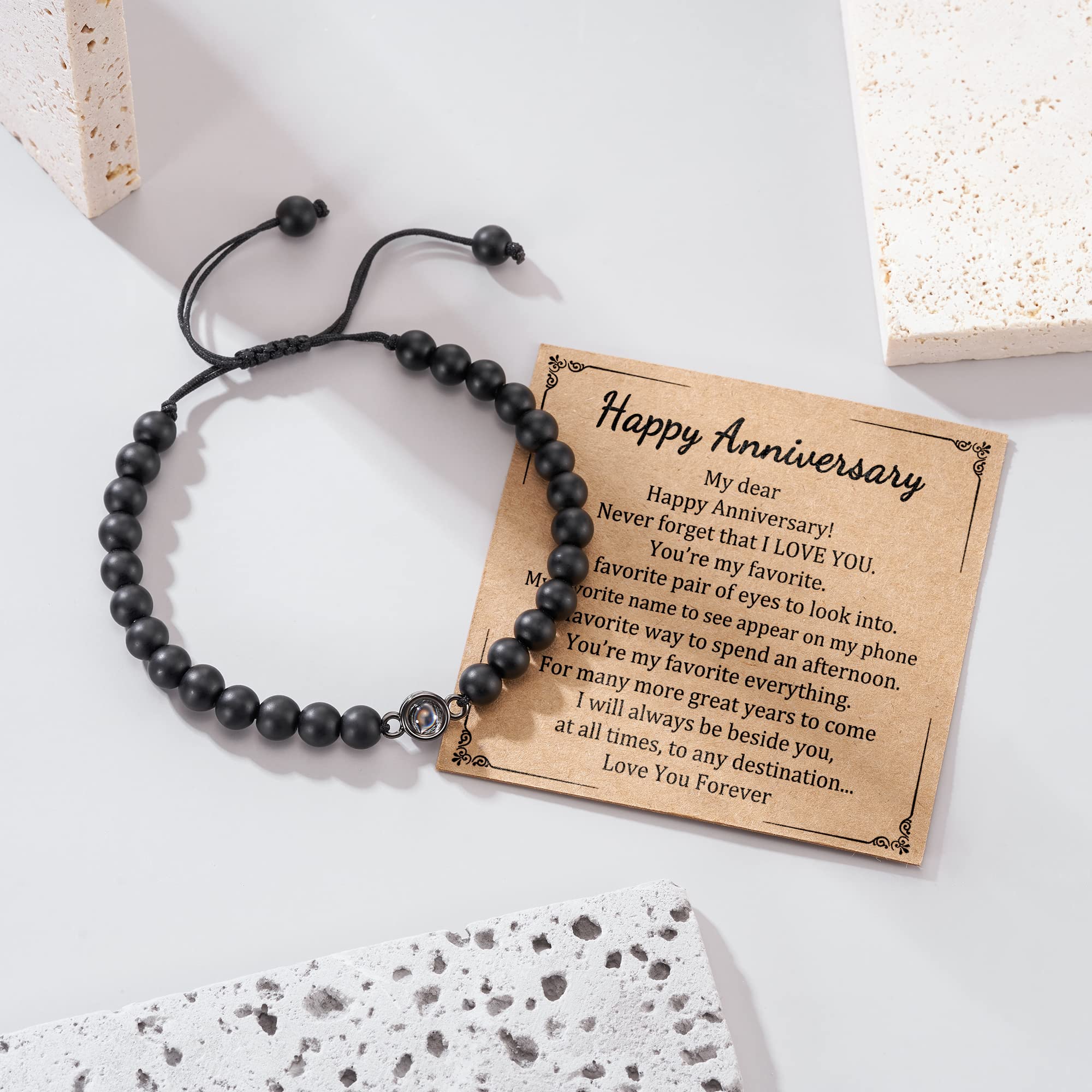 JOGDIAM Anniversary Bracelet for Men - 100 Language Love Bracelet Gift for Dad, Husband, Boyfriend - Perfect for Birthdays, Valentine's Day & Romantic Occasions