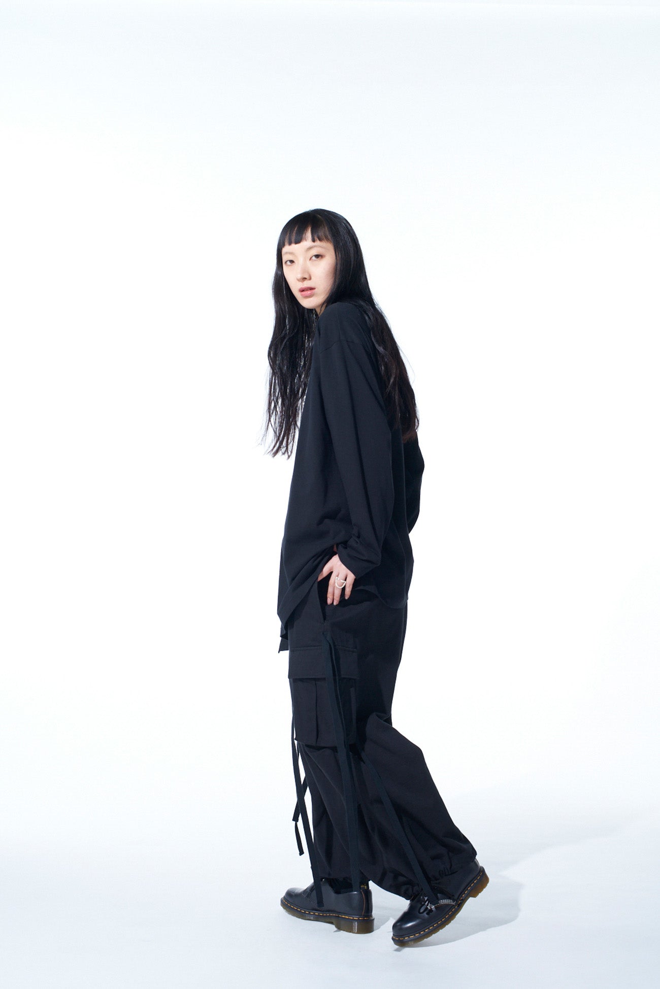 Soft Cotton Jersey Fabric Long Sleeve Draped T-Shirt for Women - Comfortable Casual Wear for Everyday, Work & Outfits