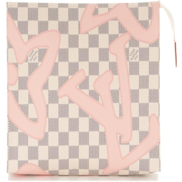 LV Toiletry Pouch 26 - Damier Azur Canvas Travel Cosmetic Bag | Luxury Makeup Organizer for Women | Perfect for Travel, Gym & Daily Essentials Storage