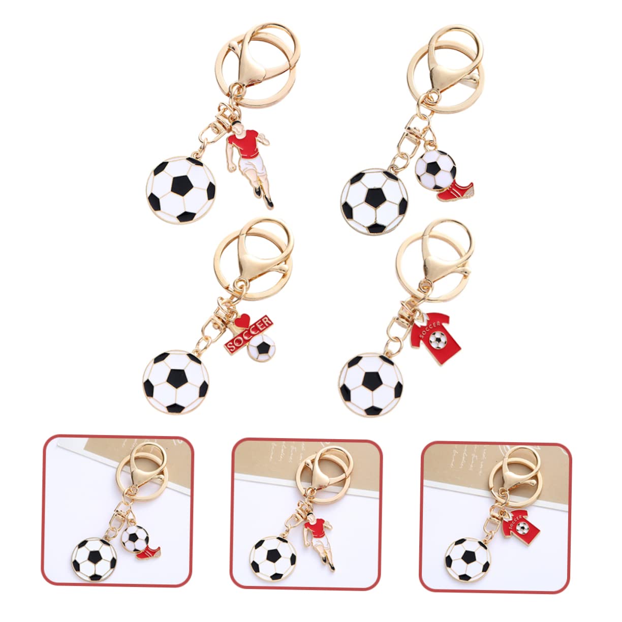 Yardwe 12 Pack Football Keychain Set - Zinc Alloy Key Ring Key Fob Charms for Sports Fans, Gifts & Team Spirit (Perfect for Football Games, Fan Gear & Key Organization)