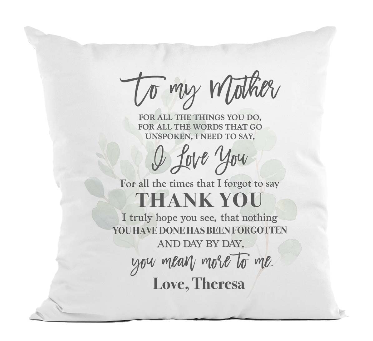 Personalized 'To My Mom' Throw Pillow - Customized Mother's Day Gift with Insert - Heartwarming Home Decor for Bedroom & Living Room - Perfect for Mother's Day, Birthday & Special Occasions