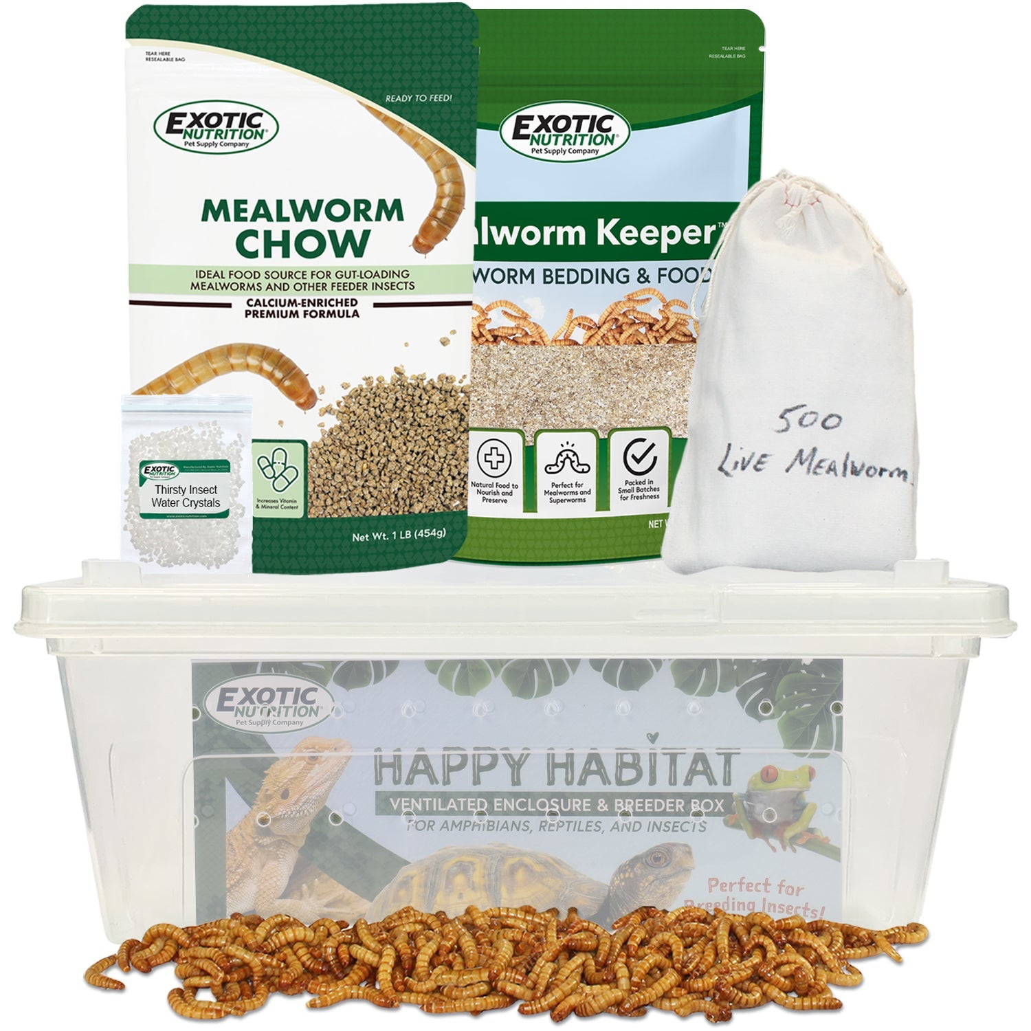 Organic Mealworm Breeding Kit for Reptiles & Birds - Complete Starter Set for Easy Home Farming | Perfect for Pet Food & Fishing Bait