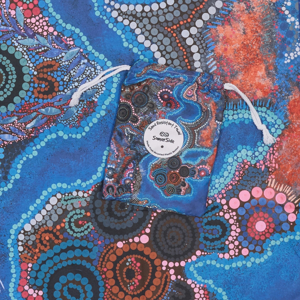 Bunjil Over Wurundjeri Sand-Free Quick Dry Beach Towel - Perfect for Pool, Picnic, Travel & Outdoor Activities