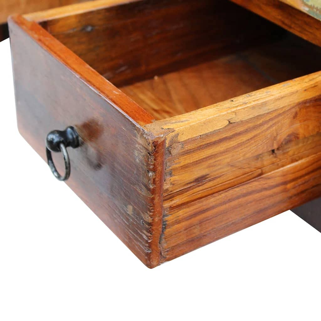Vintage Industrial Coffee Table - Rustic Farmhouse Solid Wood Tea Table for Living Room & Office
