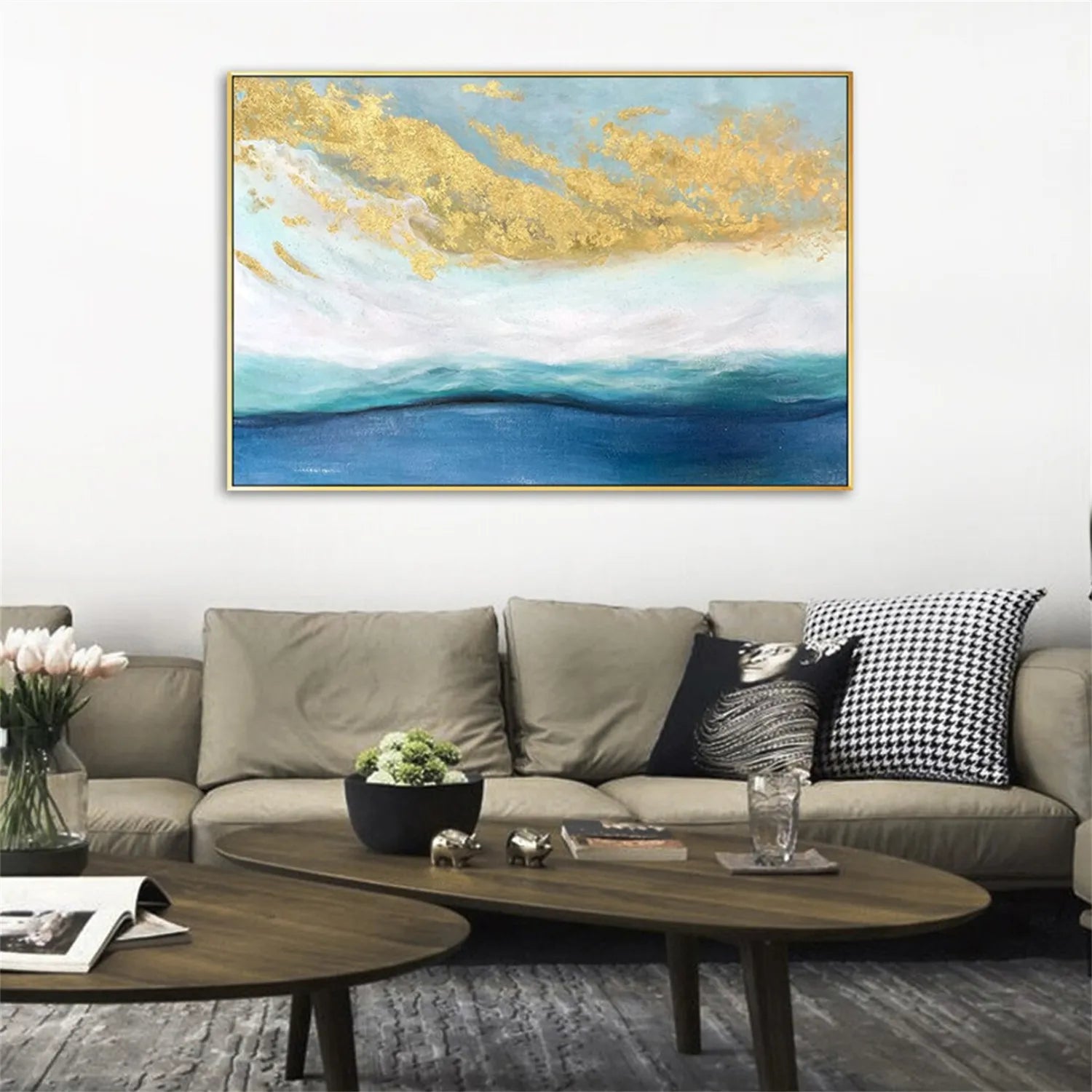 Ocean and Sky Painting #OS 177 - Handmade Wall Art for Home & Office Decor - Perfect for Living Room, Bedroom or Office