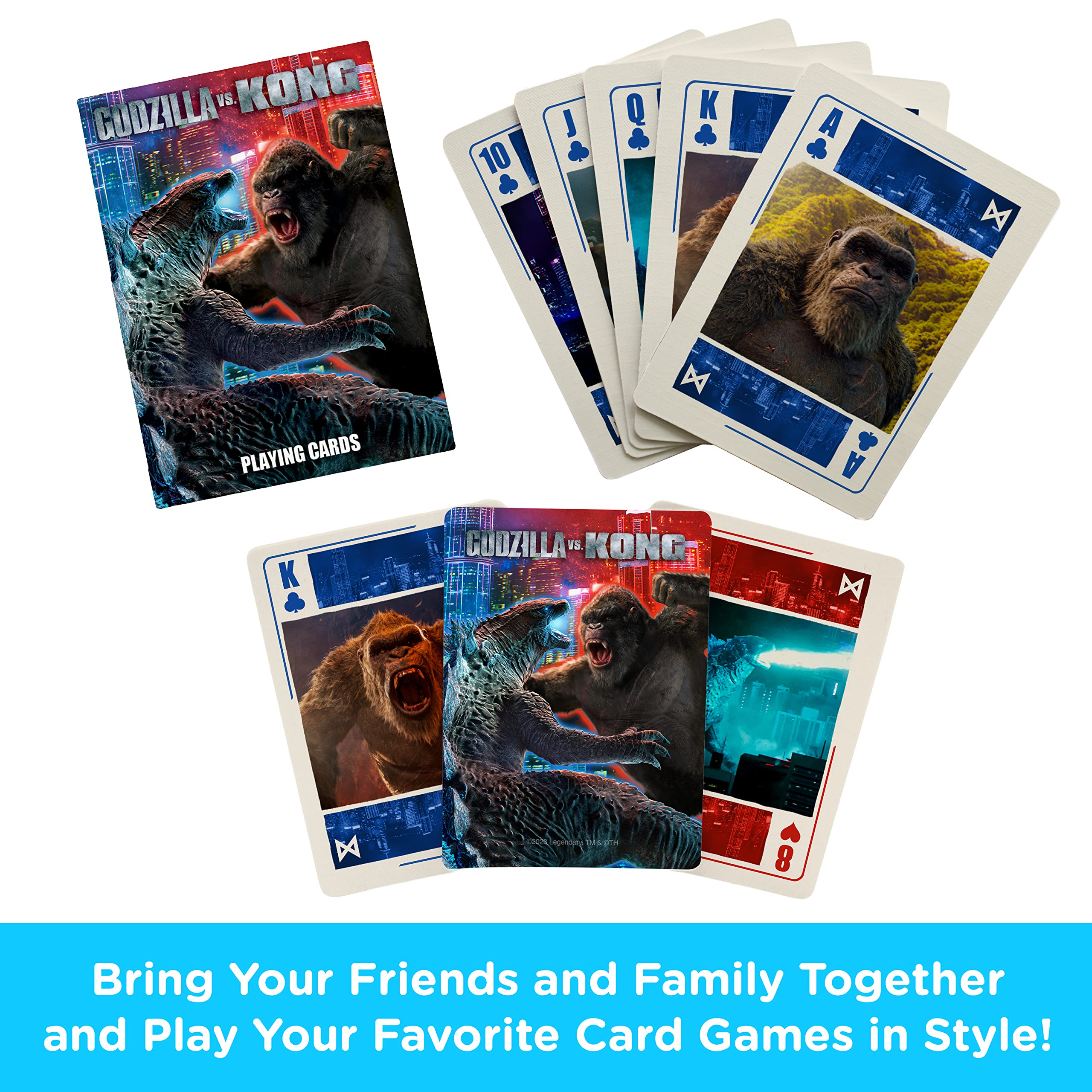 Official Godzilla vs Kong Themed Playing Cards - Licensed Collectible Card Game for Fans - Perfect for Game Nights, Movie Marathons & Collector Displays