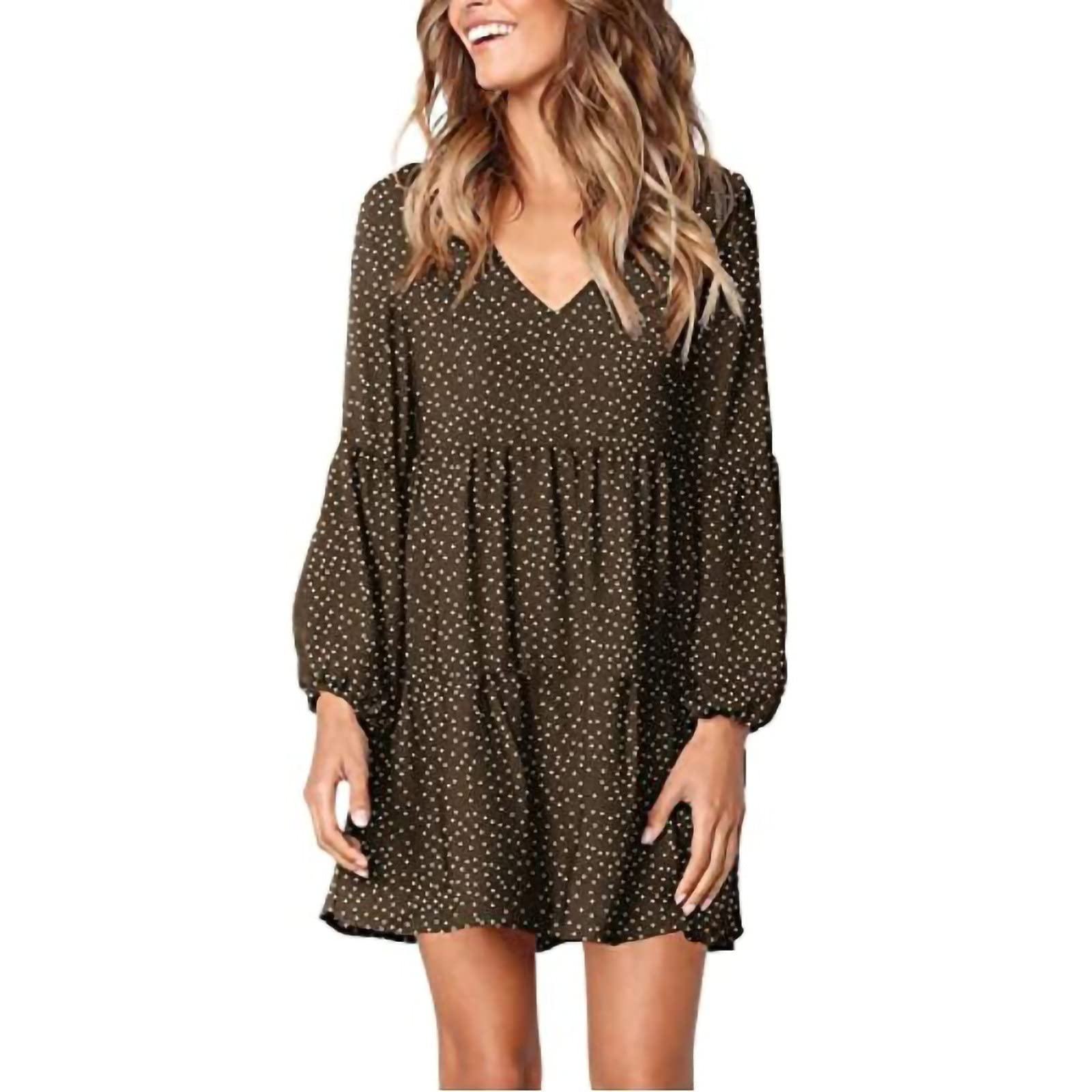 Elegant Plus Size V-Neck Flowy Tunic Dress for Women - Hide Belly Casual Wedding Guest Dress 2022 | Perfect for Fall Weddings, Parties & Office Wear